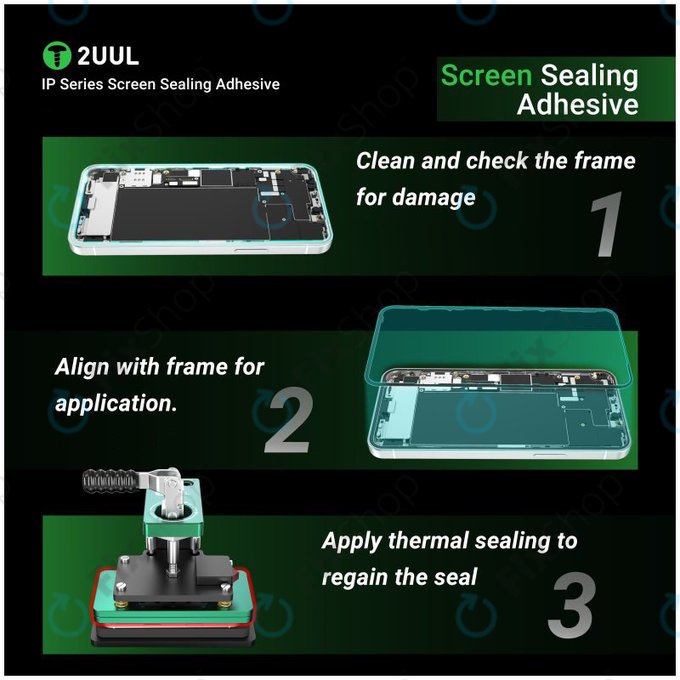 LCD kijelző tömítő ragasztó, iPhone 15 Plus, 2UUL SA15PS, (5db)