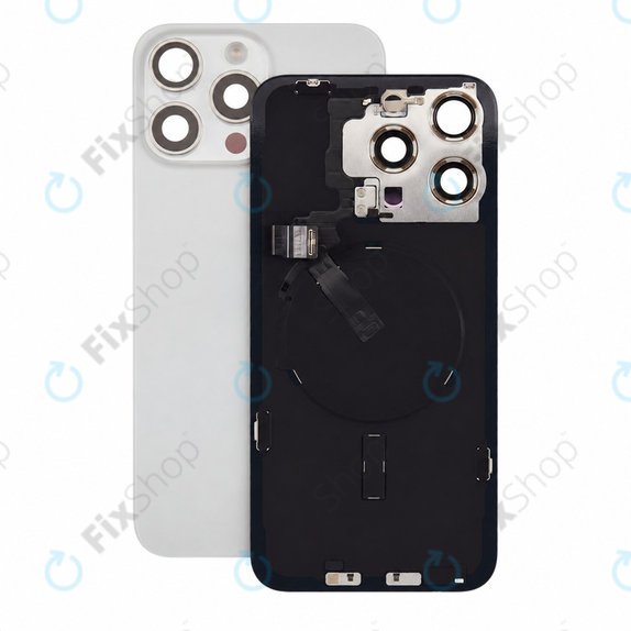 Hátsó ház üveg iPhone 15 Pro Max készülékhez, White Titanium, Pulled A