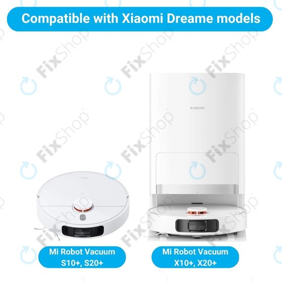 Pótalkatrész készlet (white)Xiaomi Mi Robot Vacuum S20+, S10+, X20+, X10+ (2x Főkefe, 4x Szűrő, 4x Oldalkefe – fehér, 8x Felmosórongy, 4x Porzsák)