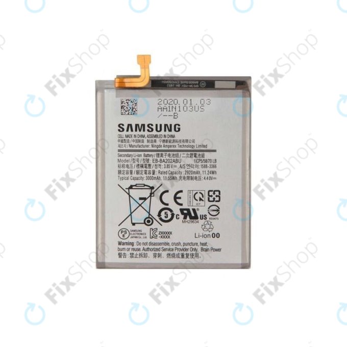 Samsung Galaxy A20e A202F - Akkumulátor EB-BA202ABU 3000mAh - GH82-20188A Genuine Service Pack