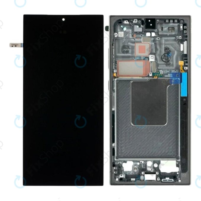 Samsung Galaxy S24 Ultra S928B - LCD Kijelző + Érintőüveg + Keret (Titanium Black) OLED