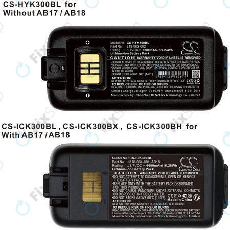 Akkumulátor Intermec CK3, CK3A, CK3X, CK3R, CK3C, CK3C1, CK3N, 5200mAh, Li-Ion, 3.7V, 318-034-001, HQ