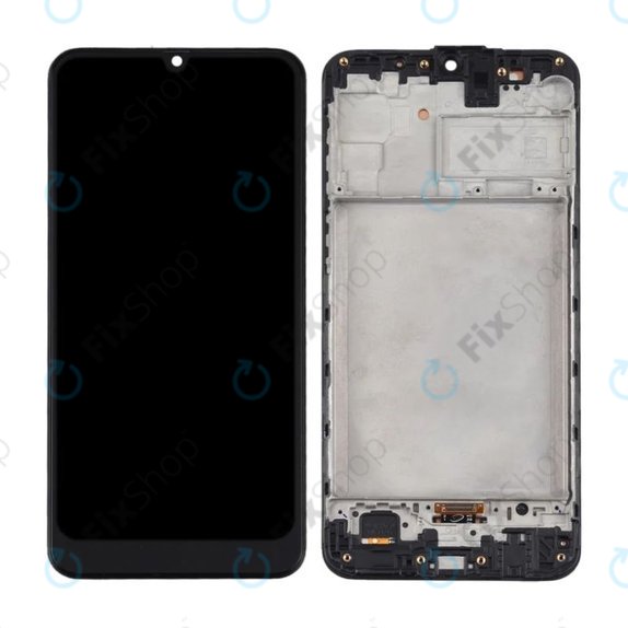 Samsung Galaxy M31 M315F - LCD Kijelző + Érintőüveg + Keret (Space Black) TFT