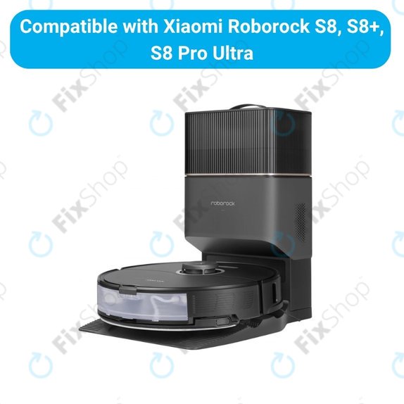 Pótalkatrész készlet Xiaomi Roborock S8, S8+, S8 Pro Ultra (2 pár főkefe, 4x Szűrő, 4x Oldalkefe – fekete, 4x Felmosórongy, 4x Porzsák)