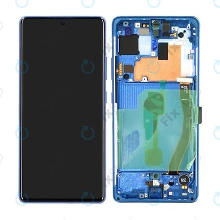 Samsung Galaxy S10 Lite G770F - LCD Kijelző + Érintőüveg + Keret (Prism Blue) - GH82-21672C, GH82-22044C, GH82-22045C, GH82-21992C, GH82-22045C Genuine Service Pack