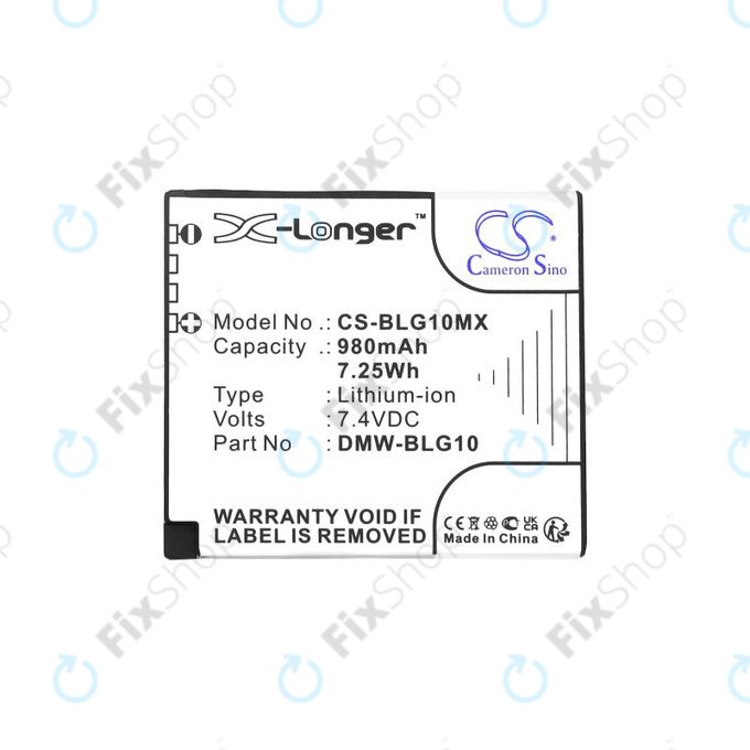 Akkumulátor Leica D-Lux Type 109, Panasonic Lumix DMC-GF3, GX7, LX100, 980mAh, Li-Ion, 7.4V, DMW-BLG10, HQ