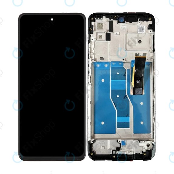 Motorola Moto G82 5G XT2225 - LCD Kijelző + Érintőüveg + Keret (Meteorite Gray) OLED