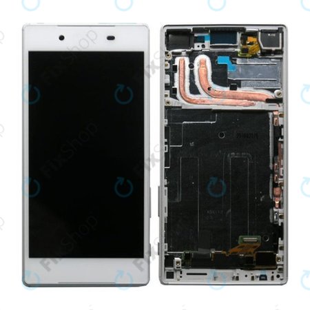 Sony Xperia Z5 E6653 - LCD Kijelző + Érintőüveg + Keret (White) - 1296-1894 Genuine Service Pack