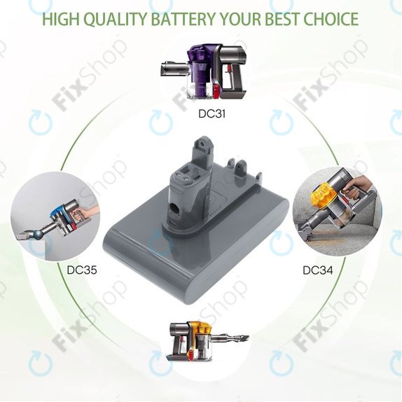 Akkumulátor Dyson DC31, DC34, DC35, DC44, DC56, 2500mAh, Li-Ion, 22.8V, 965557-03, HQ