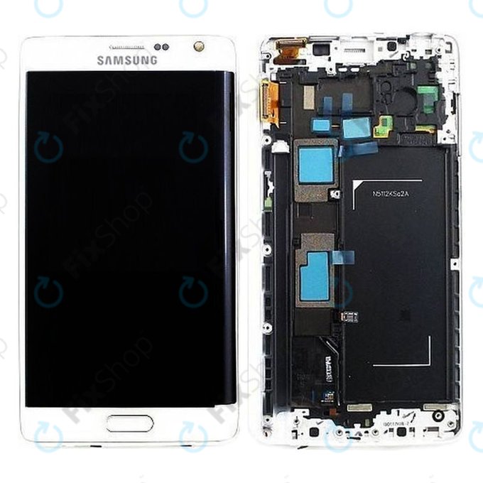 Samsung Galaxy Note Edge N915FY - LCD Kijelző + Érintőüveg + Keret (White) - GH97-16636B Genuine Service Pack
