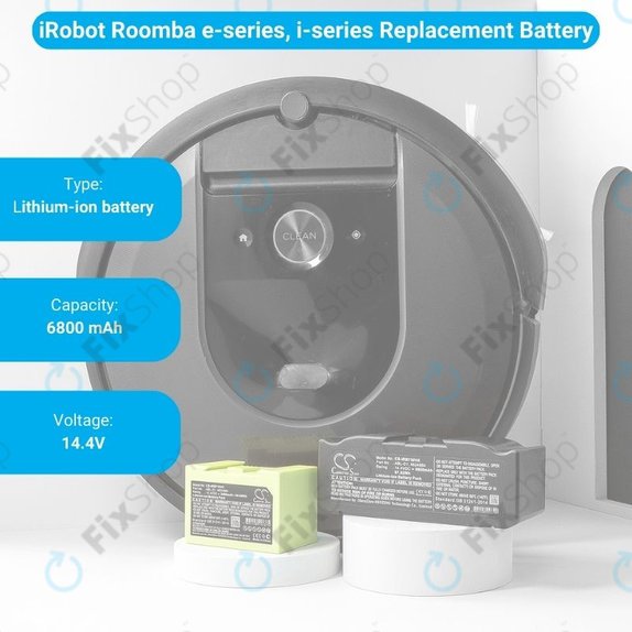 iRobot Roomba e-series, i-series - Akkumulátor ABL-D1, 4624864, ABL-D2 Li-Ion 14.4V 6800mAh HQ