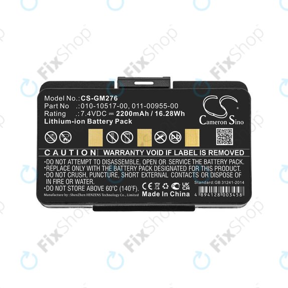 Akkumulátor Garmin GPSMAP 276, 296, 376, 378, 478, 495, 2200mAh, Li-Ion, 7.4V, 010-10517-00, HQ