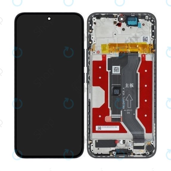 Honor 400 - LCD Kijelző + Érintőüveg + Keret (Midnight Black) - 0235APNR Genuine Service Pack