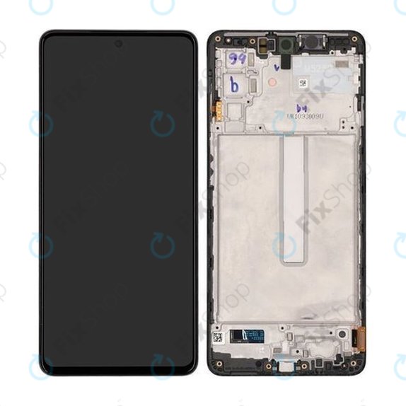 Samsung Galaxy M52 5G M526B - LCD Kijelző + Érintőüveg + Keret (Black) - GH82-27091A, GH82-27094A Genuine Service Pack