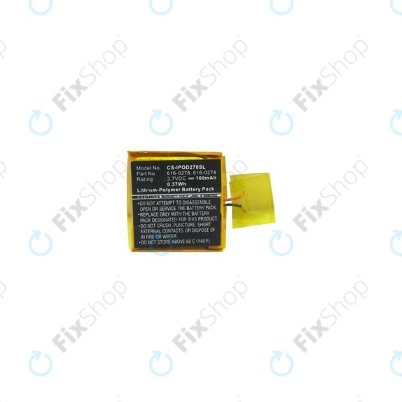 Apple iPod Shuffle (2nd Gen, 3rd Gen) - Akkumulátor 616-0274 100mAh HQ