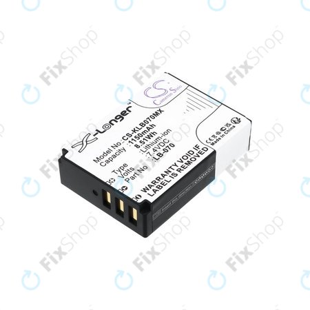 Akkumulátor Kodak PIXPRO S1, AZ651, AZ652, AZ901, 1150mAh, Li-Ion, 7.4V, LB-070, HQ