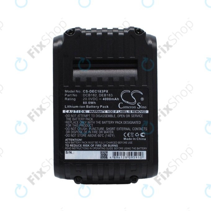 DeWalt DC-series, Klein Tools ACSR, D3, EHS, MCM-series - Akkumulátor DCB182, DCB183, BAT207T44H, BAT20GD1 4000mAh HQ