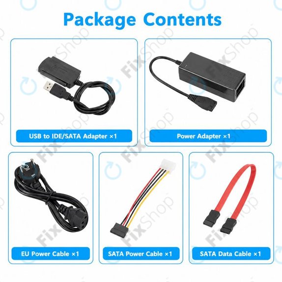 USB 2.0 IDE / SATA adapter 2,5" és 3,5" HDD/SSD-hez, EU tápegységgel