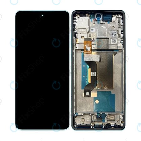 Motorola Edge 60 Fusion - LCD Kijelző + Érintőüveg + Keret (Amazonite) - 5D68C29879 Genuine Service Pack