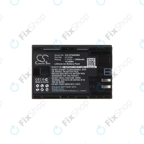 Canon EOS 5D, 5DS, 6, 7, 60, 70, R5, R6 - Akkumulátor LP-E6N Li-Ion 2000mAh HQ