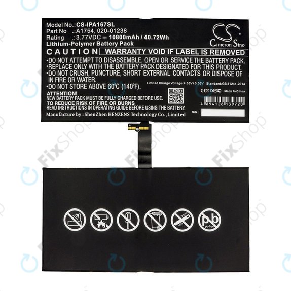 Apple iPad Pro 12.9 (2nd Gen 2017) - Akkumulátor A1754, 020-01238 10800mAH HQ
