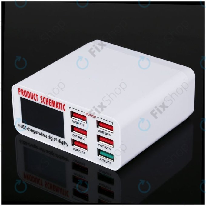 Product Schematic 896 - USB Töltőállomás  (1x USB 3.0+ 5x USB 2.0)