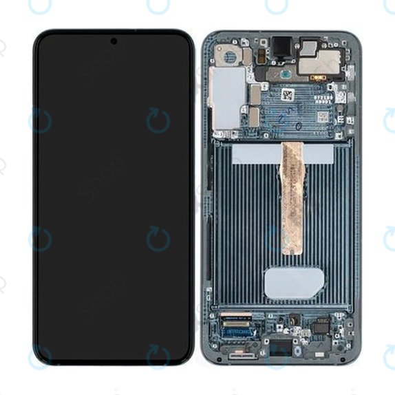 Samsung Galaxy S22 Plus S906B - LCD Kijelző + Érintőüveg + Keret (Green) - GH82-27500C, GH82-27501C Genuine Service Pack