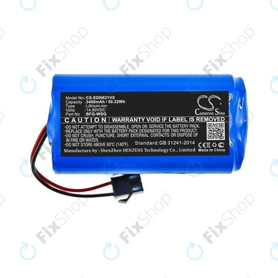 Ecovacs Deebot N79, N79S, Eufy RoboVac-series, Proscenic 850-series - Akkumulátor BFG-WSQ, ICR18650-26J-4S1P, UR18650ZY-4S1P-AAM Li-Ion 14.4V 3400mAh HQ