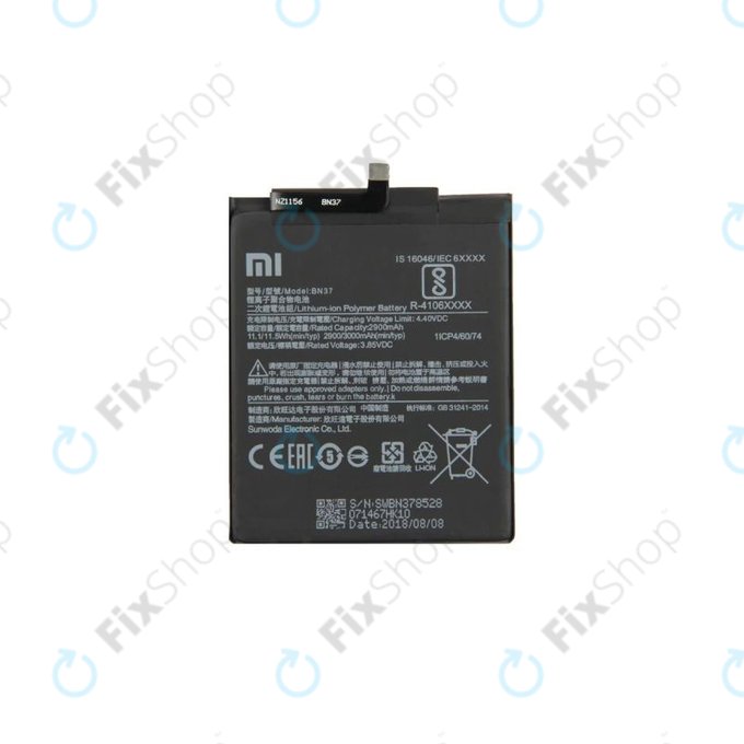 Xiaomi Redmi 6, 6A - Akkumulátor BN37 3000mAh - 46BN37W02093, 46BN37A06003 Genuine Service Pack
