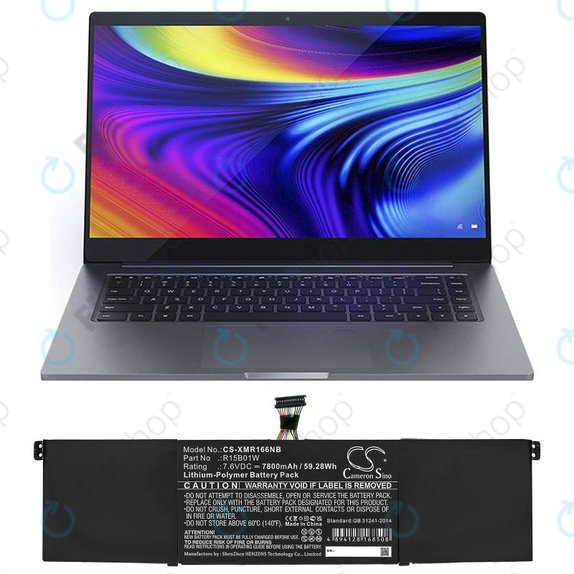 Akkumulátor Xiaomi Mi Pro 15.6 i3, i5, i6, 7800mAh, Li-Pol, 7.6V, R15B01W, HQ