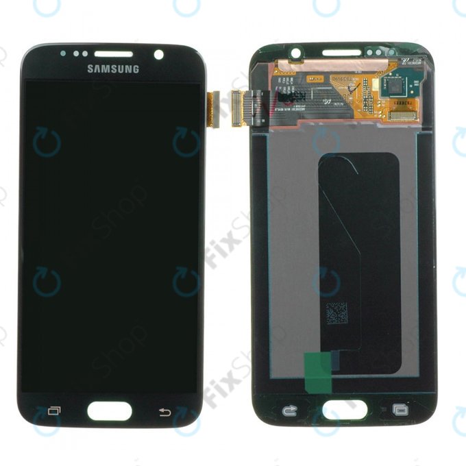 Samsung Galaxy S6 G920F - LCD Kijelző + Érintőüveg (Black Sapphire) - GH97-17260A Genuine Service Pack