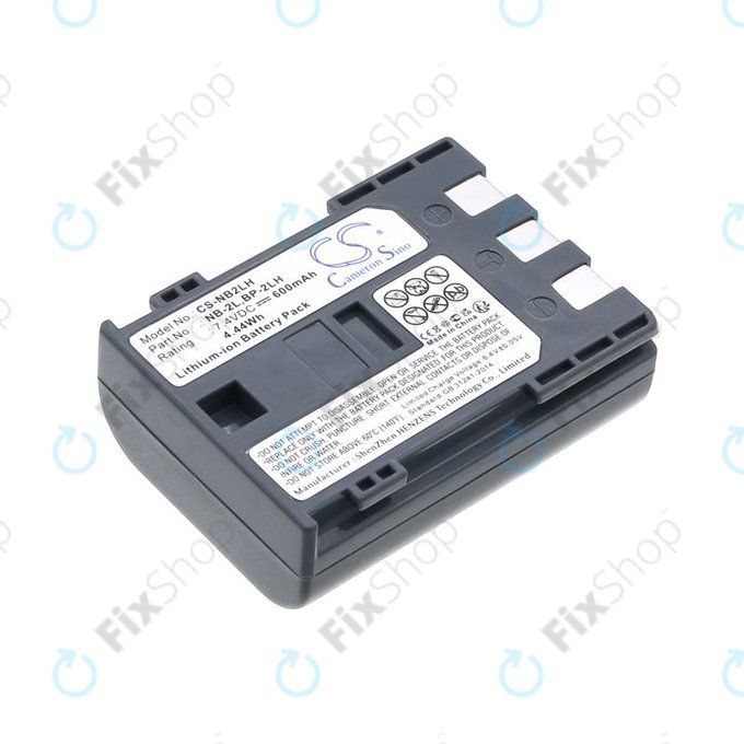 Akkumulátor Canon EOS 350D, 400D, PowerShot S30, S60, S80, 600mAh, Li-Ion, 7.4V, NB-2LH, HQ