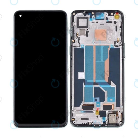 OnePlus Nord 2 5G - LCD Kijelző + Érintőüveg + Keret (Green Woods) OLED