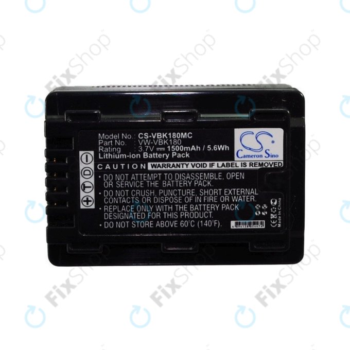 Akkumulátor Panasonic HDC, HC a SDR, 1500mAh, Li-Ion, 3.7V, VW-VBK180, HQ