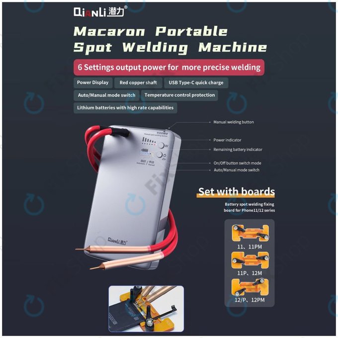 QianLi Macaron - Micro Spot Welder Set for Battery Flex Repair (iPhone 11 - 12 Pro Max)