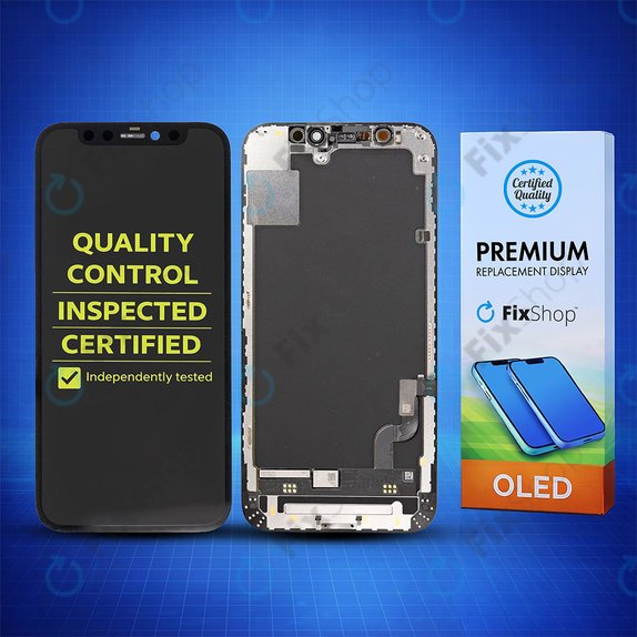 Kijelző Hard OLED iPhone 12 Mini, Érintőüveg kerettel, FixPremium