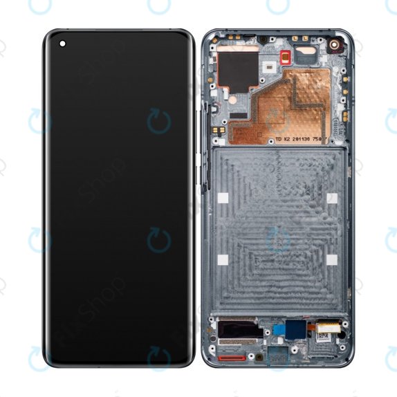 Xiaomi Mi 11 M2011K2G - LCD Kijelző + Érintőüveg + Keret (Midnight Gray) OLED