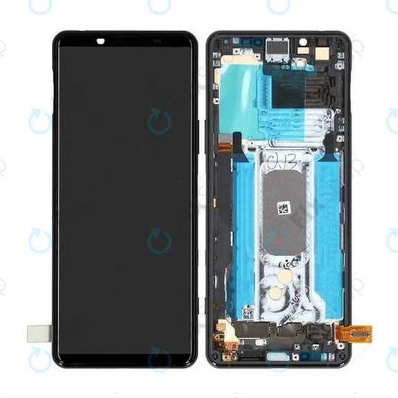 Sony Xperia 5 II - LCD Kijelző + Érintőüveg + Keret (Black) - A5024932A Genuine Service Pack