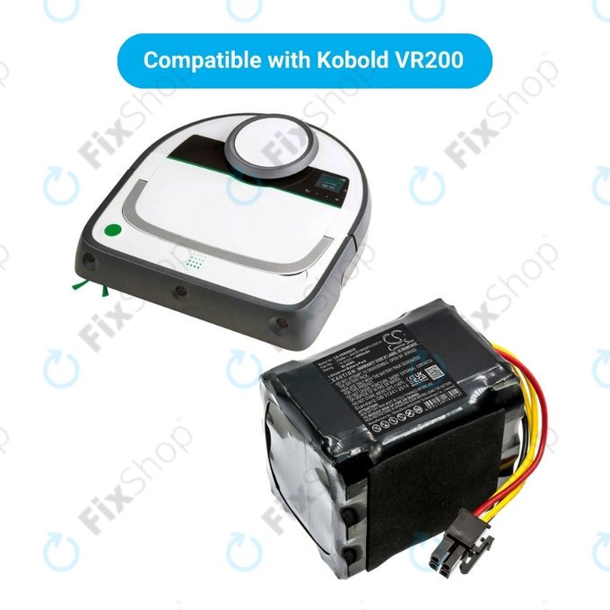 Vorwerk Kobold VR200 - Akkumulátor 20884-1, 4NCR18650P2-C001A Li-Ion 14.4V 6000mAh HQ