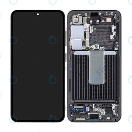 Samsung Galaxy S23 S911B - LCD Kijelző + Érintőüveg + Keret (Phantom Black) - GH82-30481A, GH82-30480A Genuine Service Pack