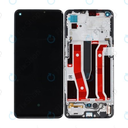 Oppo A94 5G CPH2211 - LCD Kijelző + Érintőüveg + Keret (Black) - O-4907425 Genuine Service Pack