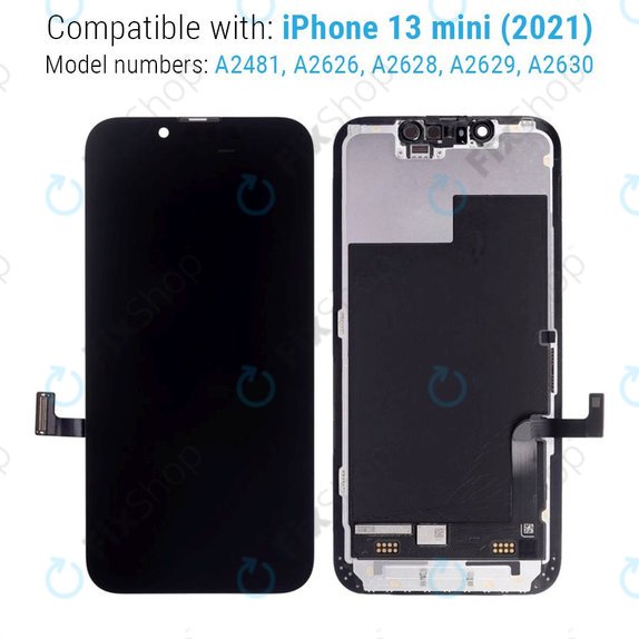 Kijelző Hard OLED iPhone 13 Mini, Érintőüveg kerettel, FixPremium