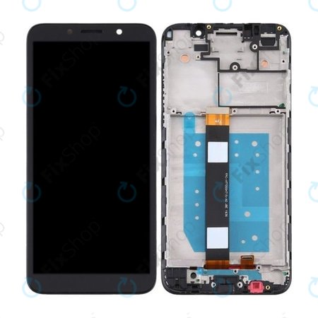 Motorola Moto E6 Play - LCD Kijelző + Érintőüveg + Keret (Black) TFT