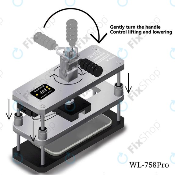 Wylie WL-758 Pro - Fűtött prés kijelzők és hátlapok javításához, 220V, EU
