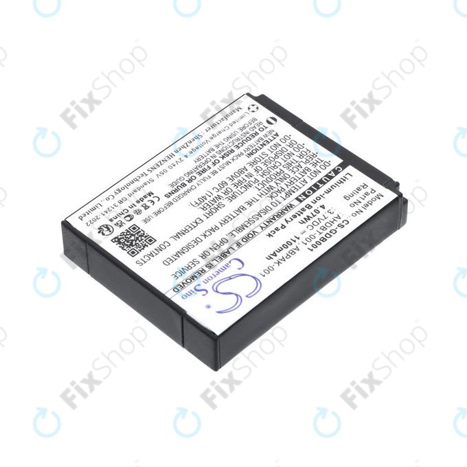 Akkumulátor GoPro HD Hero, Hero2, 1100mAh, Li-Ion, 3.7V, AHDBT-001, HQ