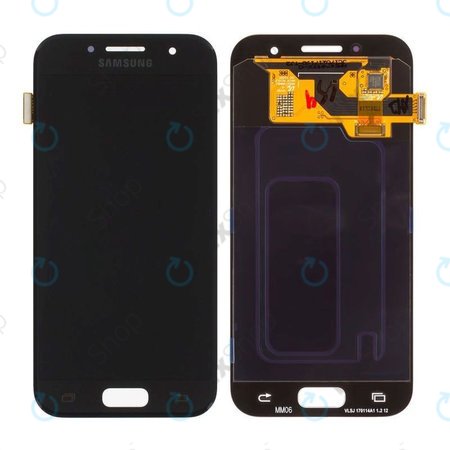 Samsung Galaxy A3 A320F (2017) - LCD Kijelző + Érintőüveg (Black Sky) - GH97-19732A, GH97-19753A Genuine Service Pack