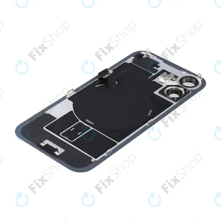 Apple iPhone 16 Plus - Hátsó üveg + Kamera lencse + Fémlemez + Magsafe mágnes (Black)