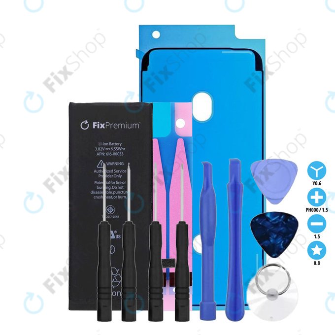 Apple iPhone 6S - Akkumulátor 1715mAh FixPremium + Ragasztó Akkumulátor Rögzítéshez + Ragasztó LCD Kijelzőhöz + Szerszámkészlet - Multipack
