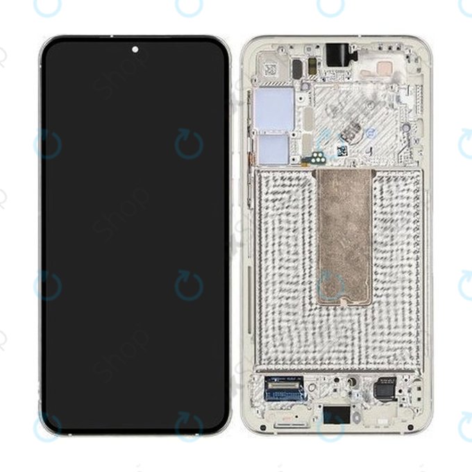 Samsung Galaxy S23 Plus S916B - LCD Kijelző + Érintőüveg + Keret (Cream) - GH82-30478B, GH82-30476B, GH82-30477B Genuine Service Pack