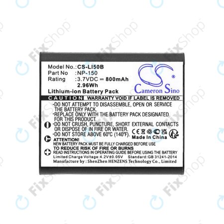 Akkumulátor Olympus MJU, Casio Exilim, Kodak PIXPRO, 800mAh, Li-Ion, 3.7V, NP-150, HQ